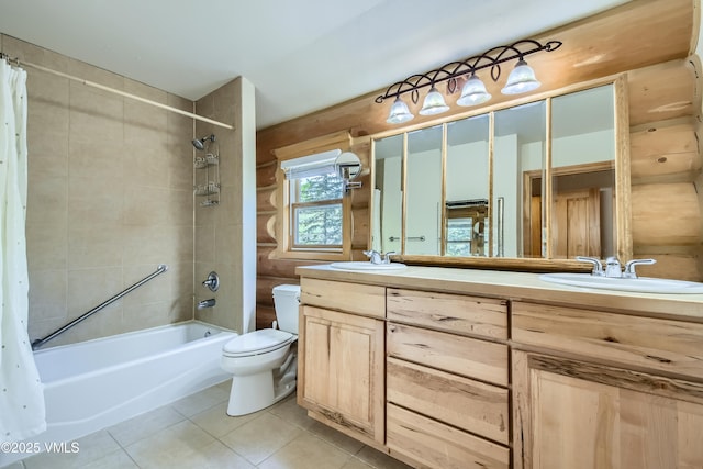 121 Hackamore Rd Unit B, Edwards, CO 81632 - full bathroom with toilet, tile patterned flooring, double vanity, and shower / bath combo