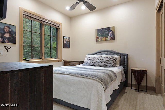 12 Cabin Creek Ln, Edwards, CO 81632 - bedroom with recessed lighting, ceiling fan, and light colored carpet