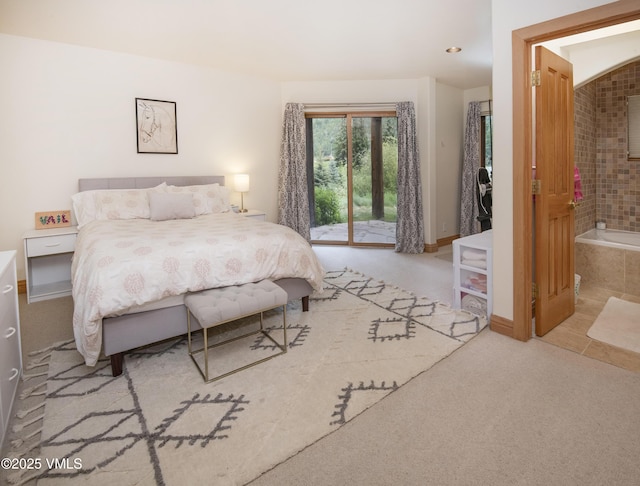 3827 Lupine Dr Unit B, Vail, CO 81657 - bedroom with access to outside, ensuite bath, and carpet