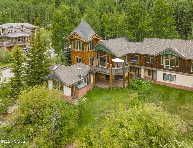 3827 Lupine Dr Unit B, Vail, CO 81657 - aerial view of property and surrounding area featuring a forest