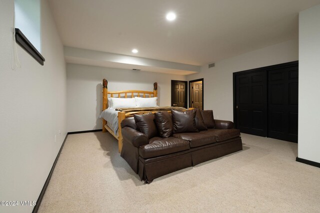 view of carpeted bedroom