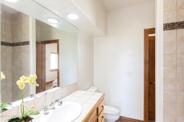 bathroom with vanity and toilet