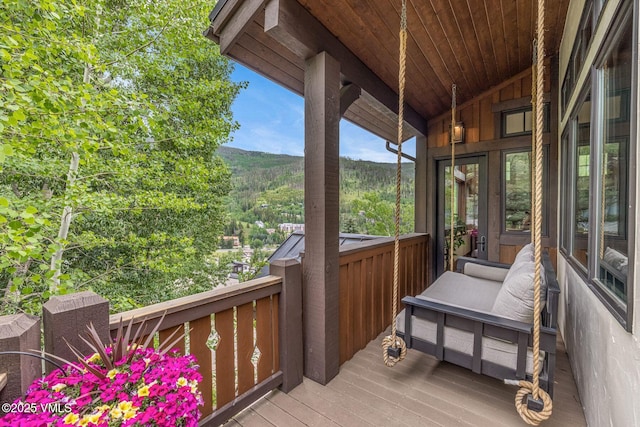 2417 Garmisch Dr Unit B, Vail, CO 81657 - wooden deck featuring a mountain view
