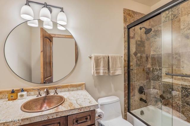 2417 Garmisch Dr Unit B, Vail, CO 81657 - bathroom with vanity and bath / shower combo with glass door
