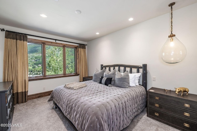 2417 Garmisch Dr Unit B, Vail, CO 81657 - bedroom featuring light carpet and recessed lighting