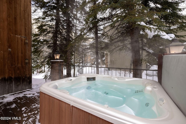 miscellaneous room featuring a hot tub