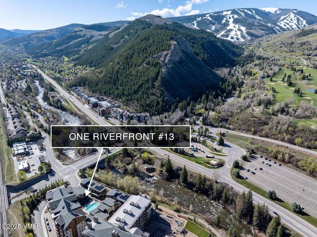 42 Riverfront Ln Unit Th-13, Avon, CO 81620 - view of property location featuring a mountain backdrop and property boundaries highlighted