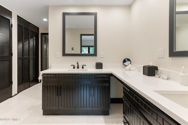 120 Offerson Rd Unit 7320, Beaver Creek, CO 81620 - full bathroom featuring double vanity, tile patterned flooring, and recessed lighting