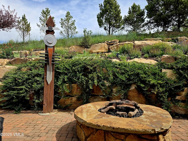 555 Charolais Cir, Edwards, CO 81632 - view of patio with a fire pit