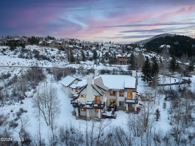 view of snowy aerial view