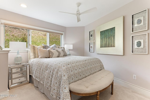 21 Hackamore Rd W, Edwards, CO 81632 - carpeted bedroom featuring baseboards, ceiling fan, and recessed lighting
