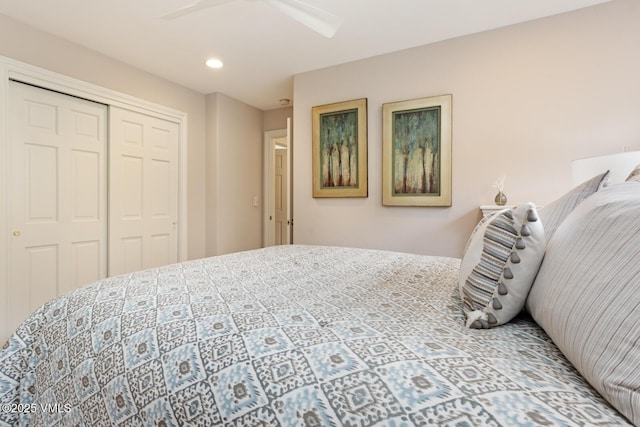 21 Hackamore Rd W, Edwards, CO 81632 - bedroom featuring a closet, a ceiling fan, and recessed lighting