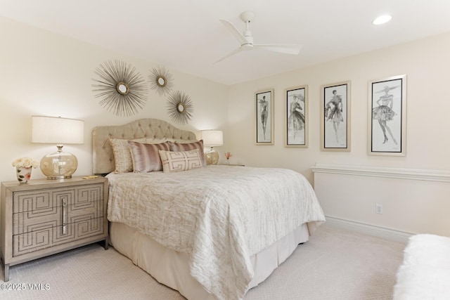 21 Hackamore Rd W, Edwards, CO 81632 - bedroom featuring light carpet, recessed lighting, and ceiling fan