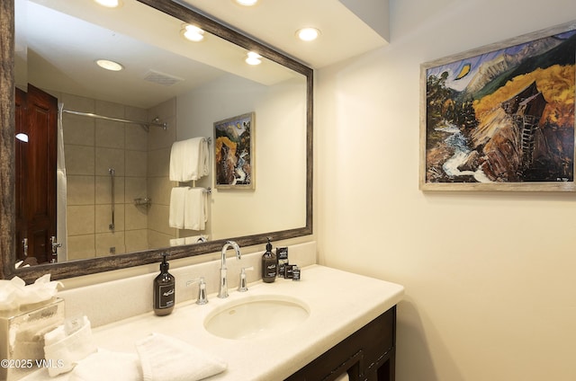 26 Avondale Ln Unit 313-H, Beaver Creek, CO 81620 - full bath featuring vanity, a shower, and recessed lighting