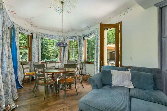 dining area featuring wood finished floors