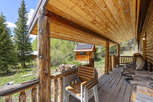 320 Mill, Eagle, CO 81631 - wooden terrace with a shed