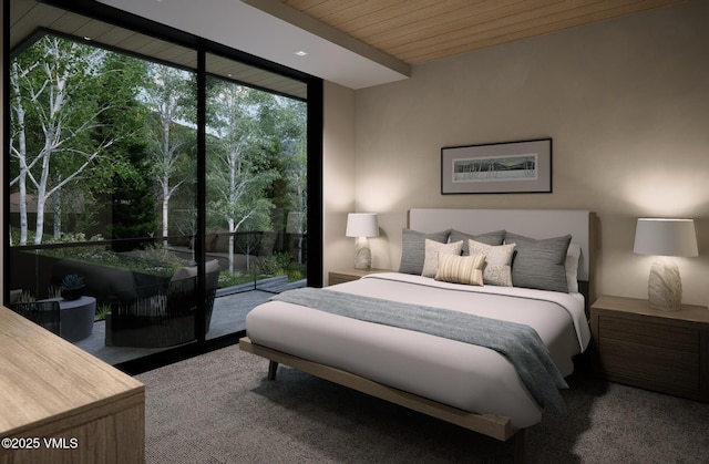1150 Ptarmigan Rd, Vail, CO 81657 - bedroom featuring access to outside, multiple windows, and a wall of windows