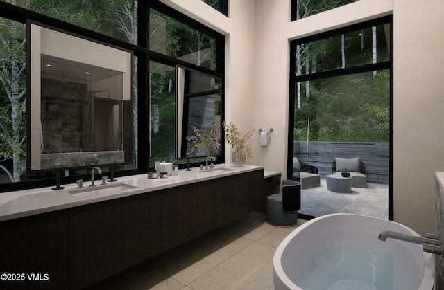 1150 Ptarmigan Rd, Vail, CO 81657 - full bath with double vanity and a soaking tub