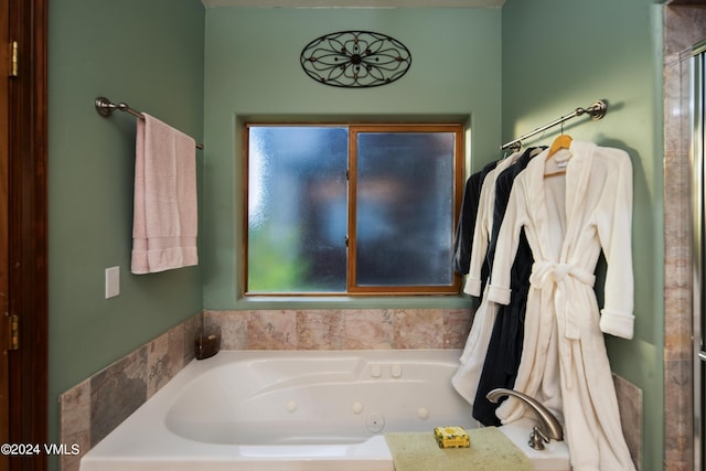 bathroom with a washtub