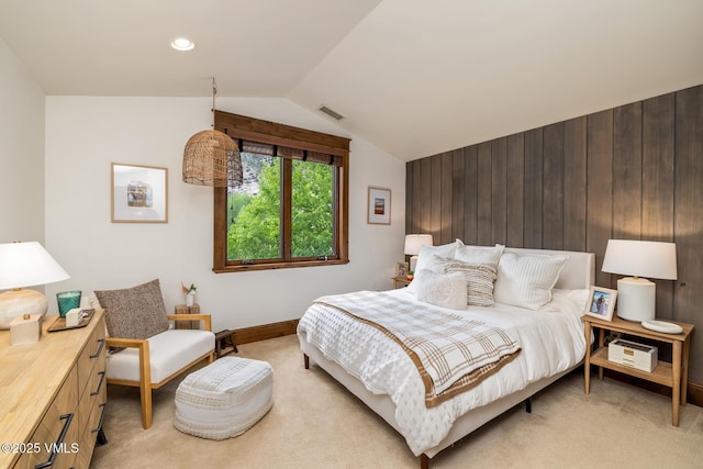 922 June Creek Rd, Edwards, CO 81632 - bedroom with vaulted ceiling, light carpet, and baseboards