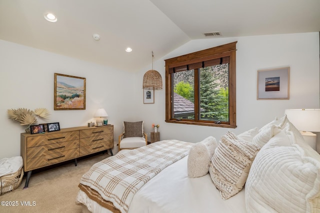 922 June Creek Rd, Edwards, CO 81632 - carpeted bedroom with vaulted ceiling and recessed lighting