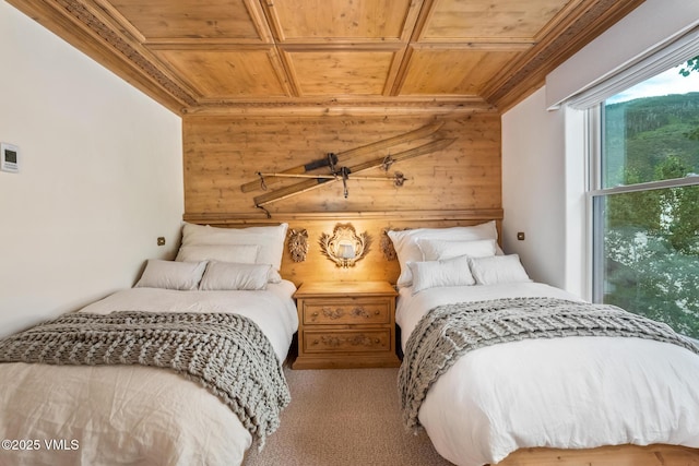 600 Vail Valley Dr Unit 310, Vail, CO 81657 - carpeted bedroom with wooden ceiling and wood walls