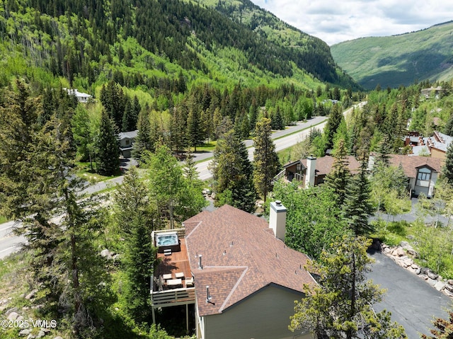 4515 Bighorn Rd, Vail, CO 81657 - view of subject property featuring a heavily wooded area and a mountain backdrop