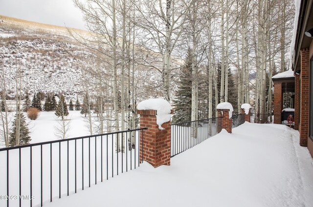 view of snowy yard