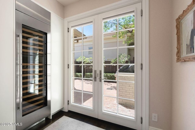 450 Steele St, Denver, CO 80236 - entryway featuring beverage cooler and french doors