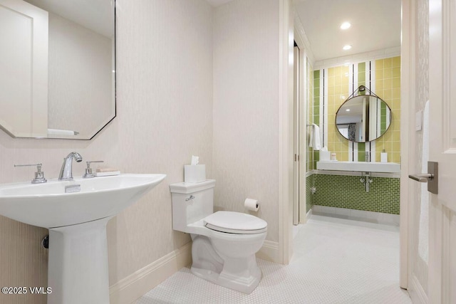 450 Steele St, Denver, CO 80236 - bathroom featuring tile patterned flooring and recessed lighting