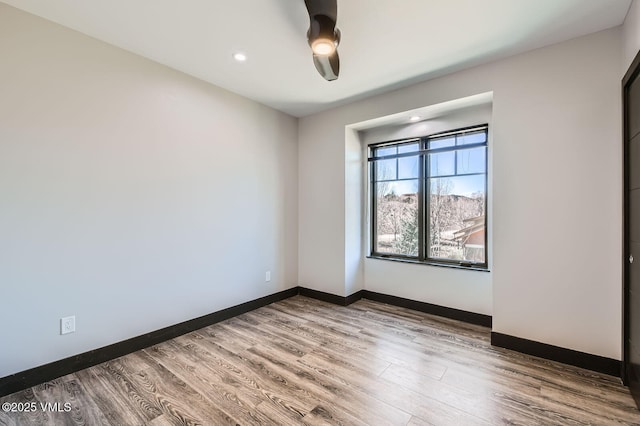 116 Thresher Ct, Eagle, CO 81631 - empty room with recessed lighting, ceiling fan, baseboards, and wood finished floors