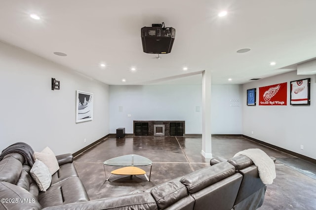 116 Thresher Ct, Eagle, CO 81631 - living area featuring baseboards, recessed lighting, and finished concrete flooring
