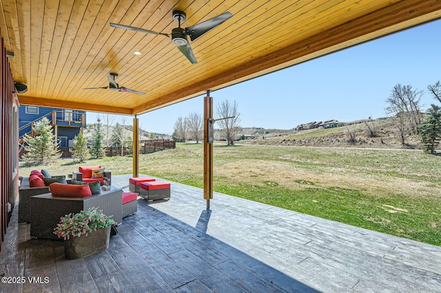 116 Thresher Ct, Eagle, CO 81631 - view of patio featuring ceiling fan and an outdoor hangout area