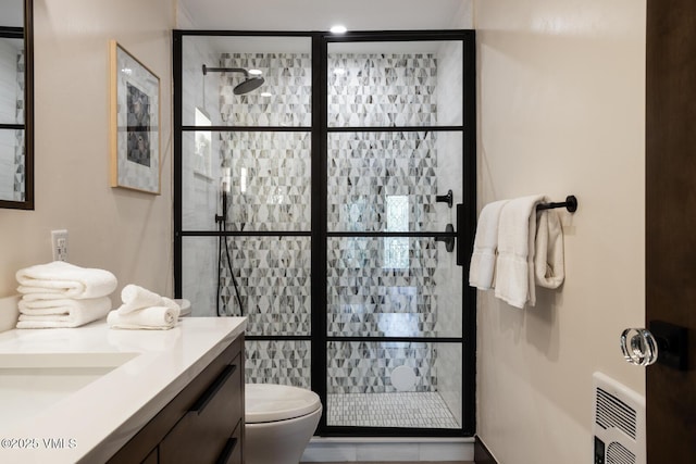 120 Offerson Unit 3430, Beaver Creek, CO 81620 - full bath featuring vanity, tiled shower, and heating unit