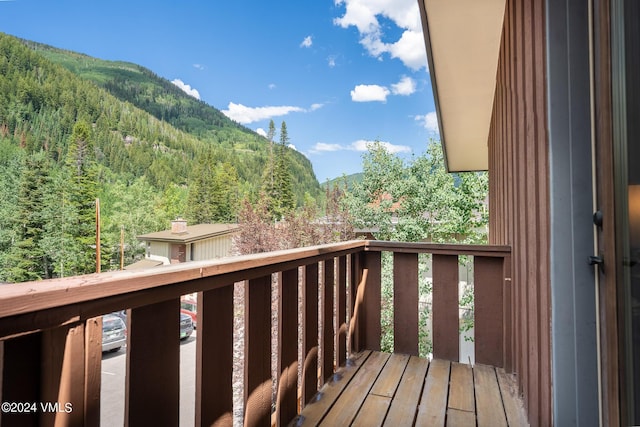 balcony with a wooded view