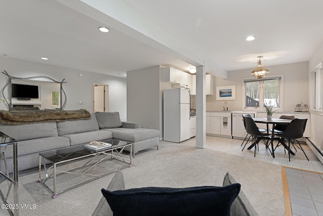 1989 Circle Dr, Vail, CO 81657 - living area featuring recessed lighting and light colored carpet
