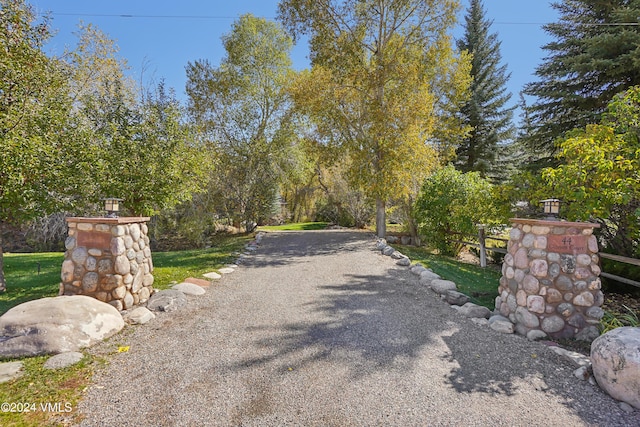 view of road featuring driveway