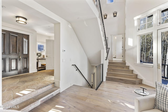 entrance foyer featuring light hardwood / wood-style floors