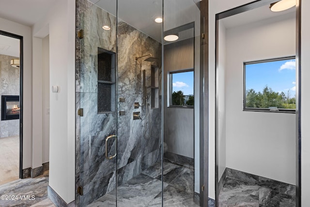 bathroom featuring walk in shower