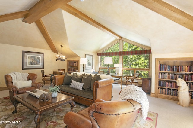 32 Greystone Ct, Beaver Creek, CO 81620 - living area featuring a chandelier and carpet
