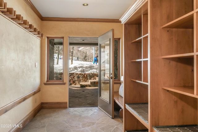 interior space with stone finish flooring