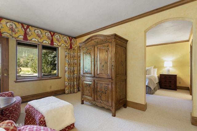 32 Greystone Ct, Beaver Creek, CO 81620 - living area with carpet floors and crown molding