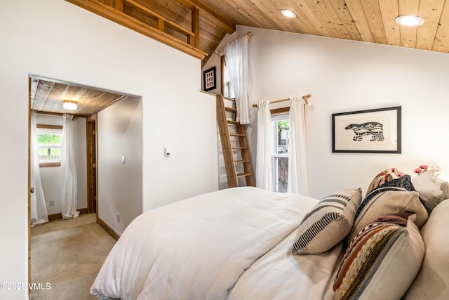 473 Pine St, Minturn, CO 81645 - bedroom with recessed lighting, wood ceiling, carpet, and lofted ceiling