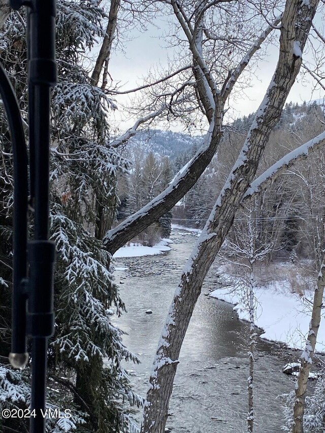 view of snow covered land