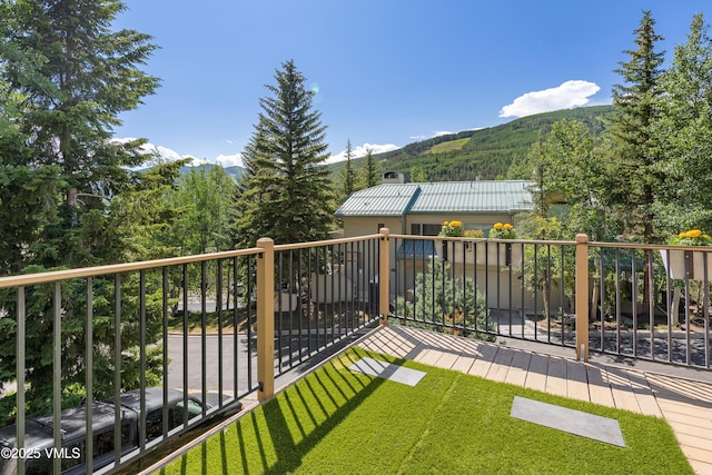 1151 Casolar Del Norte Dr Unit A, Vail, CO 81657 - view of grassy yard with a balcony and a mountain view
