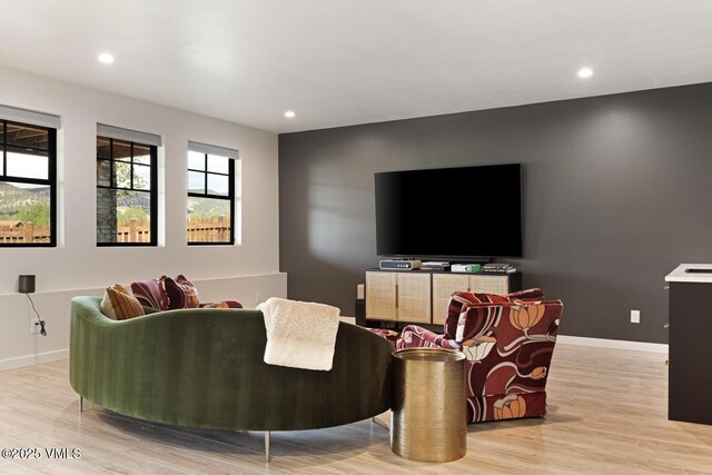 207 Aidan Rd, Eagle, CO 81631 - living room with light wood-type flooring, baseboards, and recessed lighting