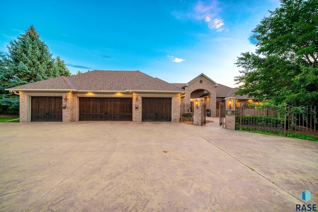 view of front of home featuring a garage