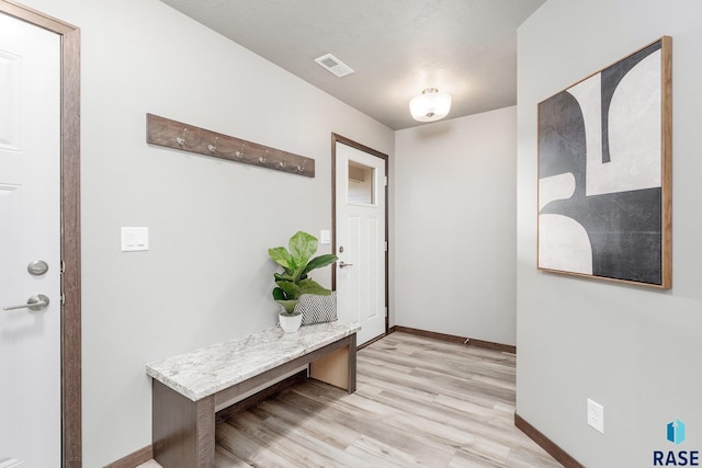 interior space with light hardwood / wood-style flooring