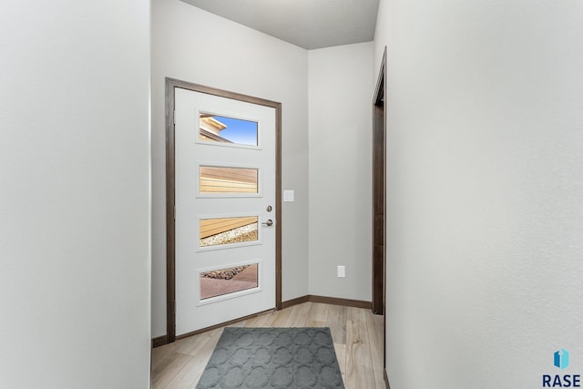 entryway featuring light hardwood / wood-style floors and plenty of natural light