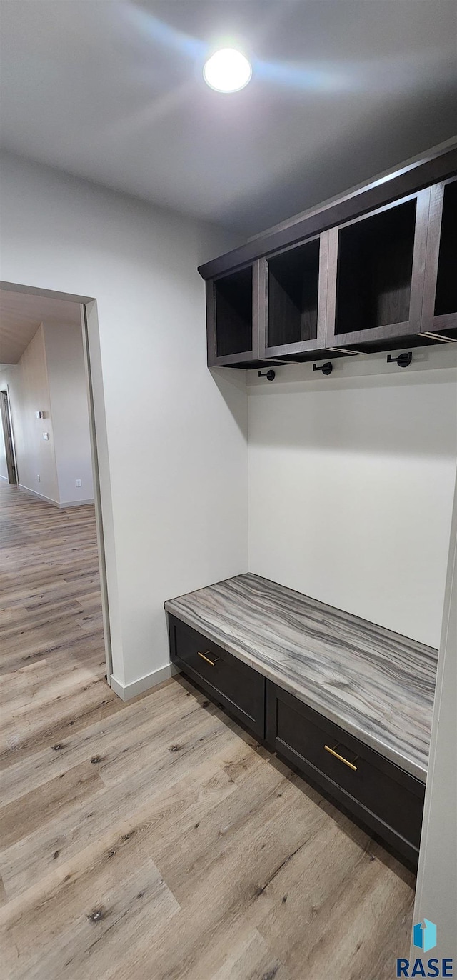 mudroom featuring light hardwood / wood-style floors